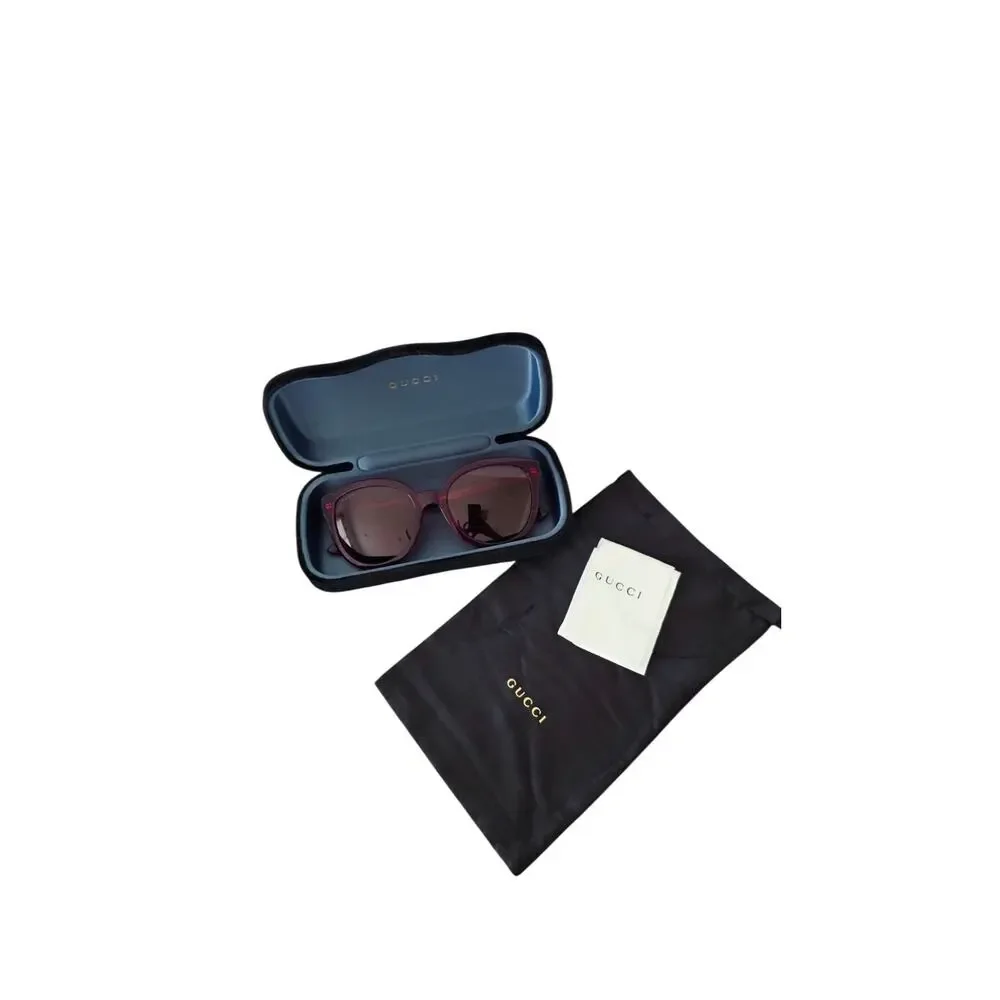 Gucci Fuchsia Pink Acetate 51mm Cat Eye Sunglasses with Logo 100% UV
